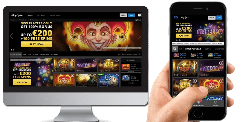 HeySpin Casino App Screenshot